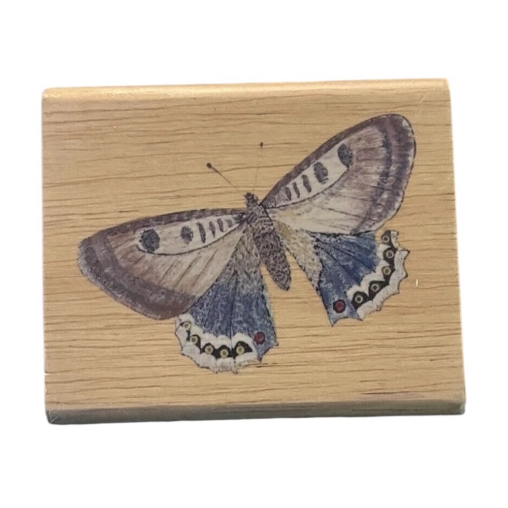 Butterfly Wood Mounted Rubber Stamp 3"x.2.5" Card Making Scrapbooking NEW